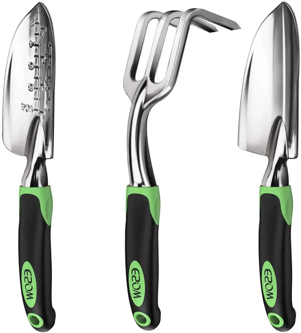 essentials 3 piece garden tool set Garden Tool Set 3 Piece – Heavy Duty with Ergonomic Handle – MYZENO