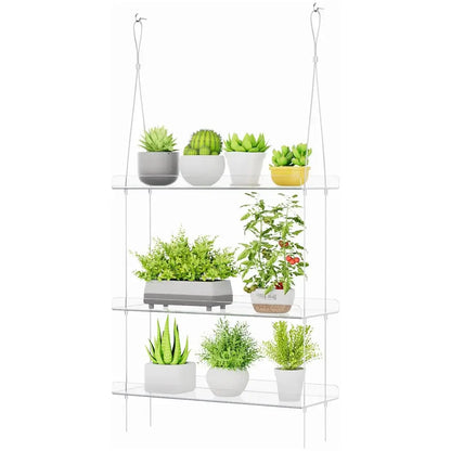 Lifewit 3 Tier Window Plant Shelf – Adjustable Acrylic Hanging Shelves, 15 Inch from our Indoor Gardening Essentials

