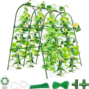 Cucumber Trellis for Raised Beds – U Shape Metal Arch Garden Trellis