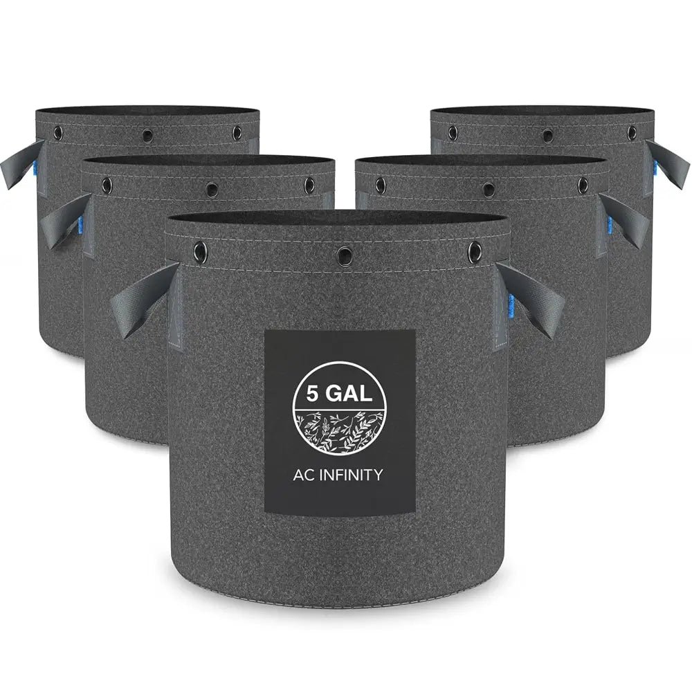 Fabric Pots 5 Gallon | 5-Pack Heavy Duty Aeration Pots with Rings from our Outdoor Gardening Essentials