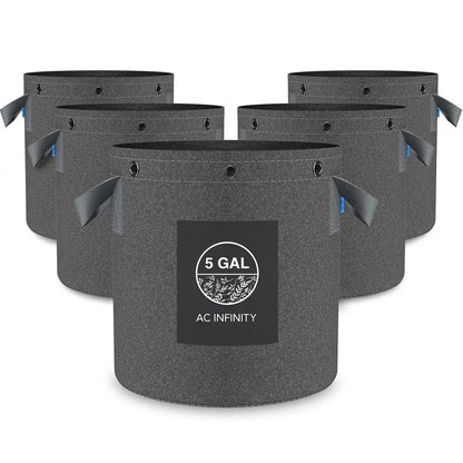 Fabric Pots 5 Gallon | 5-Pack Heavy Duty Aeration Pots with Rings from our Outdoor Gardening Essentials