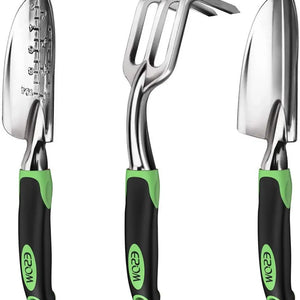 ESOW 3 Piece Garden Tool Set – Cast Aluminum Trowel & Cultivator Rake