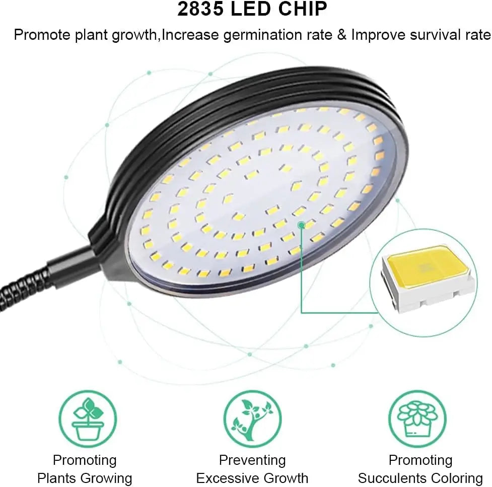 LED grow light with 2835 LED chip on a white background