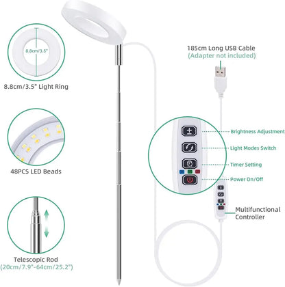 LED lamp with features highlighted on a white background