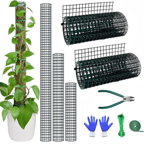 Moss Pole DIY Kit for Monstera | 6.6ft Metal Mesh with Plier & Cable Ties