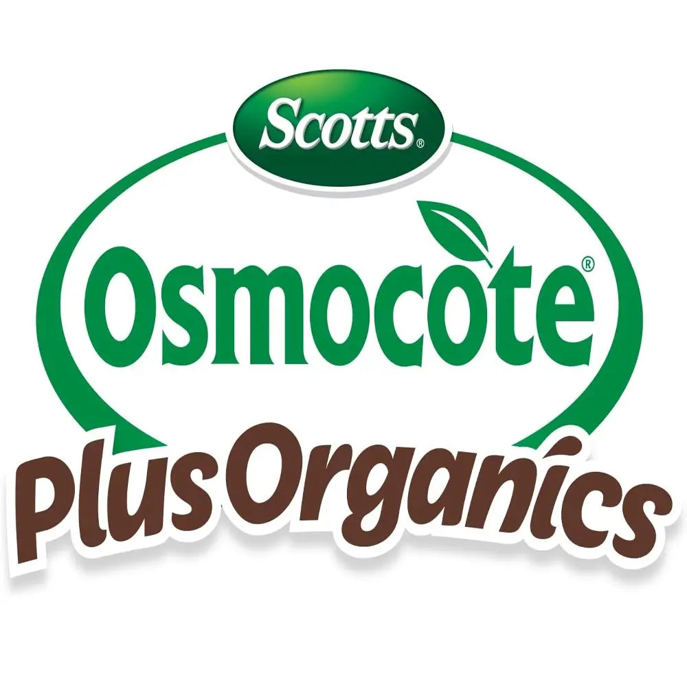 Logo of Scotts Osmocote Plus Organics on a white background
