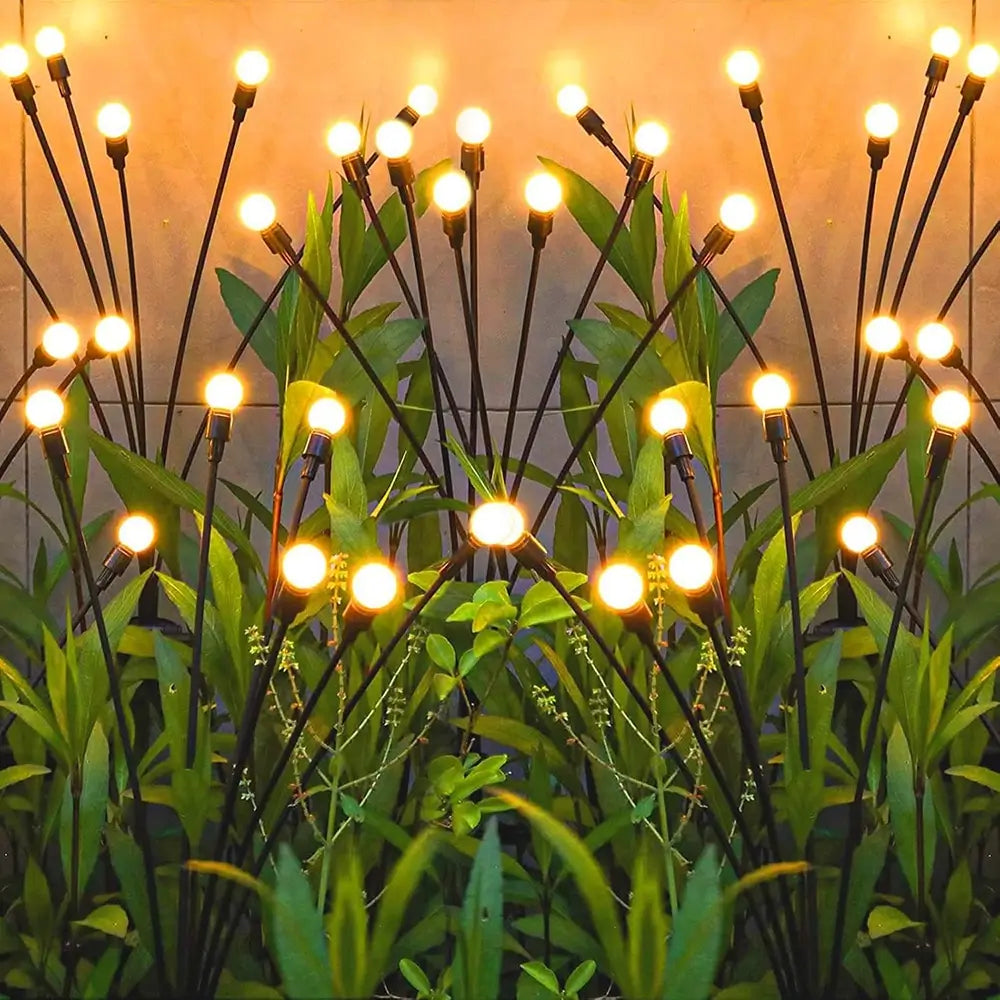 Harloon Solar Garden Lights 4 Pack | Firefly Swaying Bulb Lights for Patio & Pathway