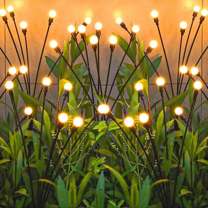 Harloon Solar Garden Lights 4 Pack | Firefly Swaying Bulb Lights for Patio & Pathway