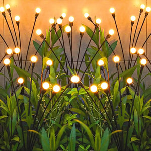 Harloon Solar Garden Lights 4 Pack | Firefly Swaying Bulb Lights for Patio & Pathway