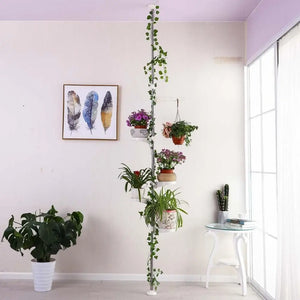 Baoyouni 5-Tier Tension Rod Plant Holder – Stainless Steel Flower Display Stand