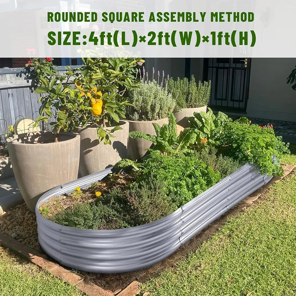 Land Guard Galvanized Raised Garden Bed 