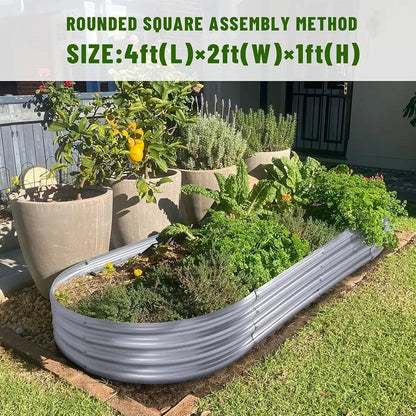 Land Guard Galvanized Raised Garden Bed 