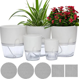 Self Watering Pots 5 Pack - with Large Water Storage