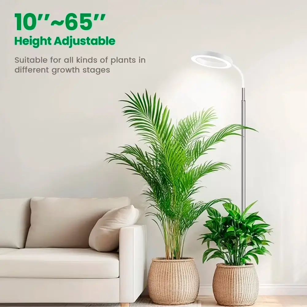 Height adjustable telescopic pole for indoor plant growth lamp