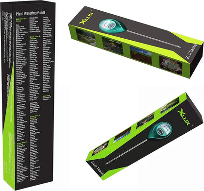 XLux soil testing kit packaging with green and black design on a white background