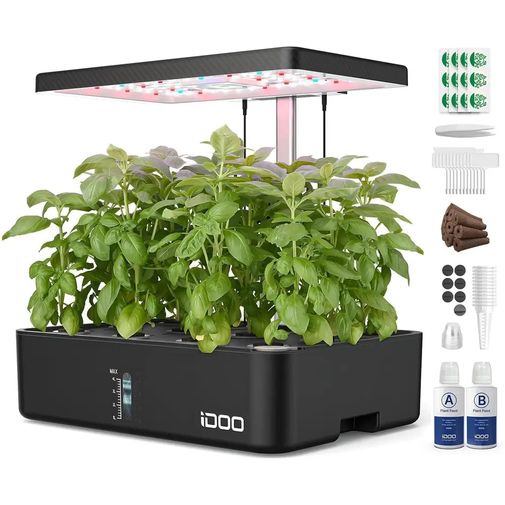 iDOO Hydroponics Growing System – 12-Pod Smart Indoor Herb Garden Kit from our Indoor Gardening Essentials