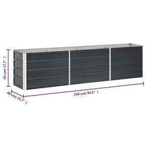 vidaXL Galvanised Steel Raised Garden Bed